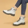 Casual Shoes Women's Boots äkta läder fotledsarbete utomhus kvinnor med hög hjälp vandringsskoskor sneaker sport vandring