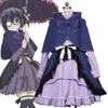 Anime Takani Rikka Costume Cosplay Lolita Cameriera Viola Dr Bow Mantello Halen Ragazza Uniforme O7NY #
