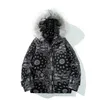 2024 Bandana Print Winter Jacket Men Women Detachable Fur Collar Hip Hop Oversize Cott Padded Coat Cloth Harajuku Parka O7bU#