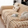 Chair Covers Houndstooth Sofa Cover Towel Vintage Cloth 2024 Spring Four Seasons Cushion Woolen Full Blanket Mat