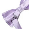 Bow Ties Hi-Tie Solid Light Purple Butple Butterfly Silk Men Tie Hanky ​​Cufflink Jacquard Preied Bowtie لحفل زفاف العمل الذكور