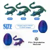 Miniatyrer 3D Tryckt Dragon Egg Fidget Toy Surprise Pla Flexibel artikulerad Joint Dragon Figurin Creative Christmas Gift Kids Home Decor