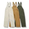 Men's Pants American Casual Couple Canvas Cargo Japanese Style Solid Color Straight Overalls Men And Women Cotton Work Trousers