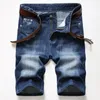men's Jeans Ripped Shorts Summer New Fi Casual Vintage Blue Straight Slim Fit Denim Shorts Male Brand Clothes Plus Size 42 f9JJ#
