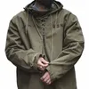 스프링 가을 레트로화물 드로우 드링웨어웨어 군대 풀오버 후드 New Hoddies 군사 남성 윈드 브레이커 전쟁 코트 작업 의류 C0ZH#