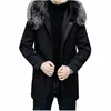 Taoboo ispessito piumino da uomo nuovo colletto di volpe invernale 2022 maschile casual piumino Fi Lg piumino d'oca bianca con cappuccio Parka U0Xi #