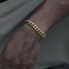 Chaînes 8MM 14K plaqué or blanc Miami Cuban Link Bracelet236S