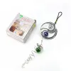 Rideaux Unique en acier inoxydable chinois Yin Yang Tai Chi roulement Rotation boule de cristal prisme lustre carillons éoliens pendentif décor suspendu