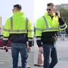 Veste haute visibilité pour hommes imperméable avec capuche réfléchissante haute visibilité veste d'hiver sécurité travail vestes jaunes pour hommes w1Sx #