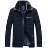 Chaqueta cálida para hombre Parka de invierno Cuello de piel Cortavientos Cott Acolchado Anorak Grueso Abrigo negro Hombre Casual Otoño Chaqueta de lana Hombres Y5rO #