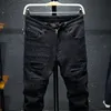 Jeans déchirés pour hommes Slim Skinny Fit Black Stretch Hip Hop Denim Pantalon Patchwork Distred Pantalons pour hommes Fi Streetwear x1sb #
