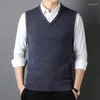 Gilet da uomo Uomo Ispessito Super Fine Lana Merino Gilet 2024 Autunno Primavera Puro Gilet Con Scollo A V Senza Maniche Maglione Uomo Maglia