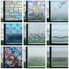 Window Stickers Colored Lattice Pattern Privacy Film Frosted Tinting Opaque Glass Decals Static Self Adhesive Stained Decorative Sticker