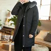 2019 Retro Lg manica Parka uomo giacca invernale caldo cappotto oversize stampa Hip-Pop gru con cappuccio Lg giacche per uomo KK3207 y2K0 #