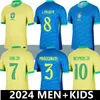 2024 Maillot de football du Brésil NEYMAR JR Brasil CASEMIRO Équipe nationale G.JESUS P.COUTINHO Accueil Hommes Enfants L.PAQUETA T.SILVA PELE MARCELO VINI JR Maillot de football Uniforme