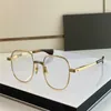 Nieuwe fashion design mannen optische bril VERS TWEE K goud rond frame vintage eenvoudige stijl transparante brillen topkwaliteit heldere lens250i