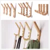 Rails 5st Oak Wood Hook Coat Rack Hanger Wall Mounted Natural Wood Organizer Vintage Decor Hat Bag Key Thandduk Enkelt modern