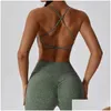 Yoga Outfit Women Stretch Compression Soft Bounce Control Supportive Twist Bra Summer Outdoor Mountain Running Sports Drop Delivery Ou Otjik