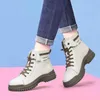 Casual Shoes Women's Boots äkta läder fotledsarbete utomhus kvinnor med hög hjälp vandringsskoskor sneaker sport vandring