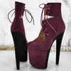 Dance Shoes 20CM/8inches Suede Upper Modern Sexy Nightclub Pole High Heel Platform Women's Ankle Boots 158