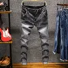 2022 New Jeans 7 Color Men's Stretch Skinny Fi Casual Slim Denim Trousers Men Khaki Green Grey Plus Size 38-28 V1nw#