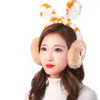 Berets Soft Cold-proof Speckle Plush Cow Ear Girl Earmuffs Animal Cartoon Cover