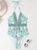 Peachtan Vintage One-Piece Swimsuit Women 2023 Tryck Badkläder Koreansk stil Sexig strandkläder Casual Bathing Suit Mokini Summer O3E6#