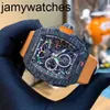 Часы Супермеханический хронограф Richarsmill Наручные часы Rms50-03 Mclaren Limited Мужская модельер Удивительное высокое качество