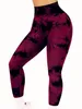 Tie-Dye Seaml Peach Butt taille haute Pantalon bout à bout Stretch Fitn Pantalon de yoga x6ZL #