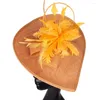 Berretti Eleganti accessori per capelli in piume azzurre Fascinators Cappello da donna Copricapo da sposa Copricapo da sposa per donna Festa del tè