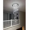 Lustres modernes K9 grand LED spirale salon luminaire en cristal pour escalier lampe d'escalier vitrine chambre El Hall