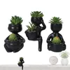 Decorative Flowers Artificial Succulents Plants 3Pcs Small In Ceramic Pot Greenery Set For Bathroom Living