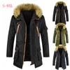 maschio Zipper Outd Plus Size 8XL Parka Cappotto Giacca invernale da uomo Parka Pelliccia con cappuccio trapuntato imbottito Giacca a vento imbottito caldo a1Uk #