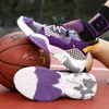 Sapatos de basquete moda roxo masculino 2024 treinamento de alta qualidade respirável cultura tênis