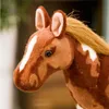 Simulation Horse Plush Toys Cute Stuffed Animal Doll Soft Realistic Standing Horse Toy Kids Boys Birthday Gift Home Decoration 240315