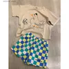 Camisetas Ropa para niños 2023 Nuevo fin de semana de verano Marca Camiseta para niños Niñas pequeñas Tops de algodón casuales Camisetas Conjuntos de trajes de bebé de dibujos animados de moda 24328