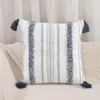 Pillow Square Pillowcase Boho Farmhouse Decor Tufted Throw Case Covers With Tassels For Sofa Bedroom Cotton Linen Cover