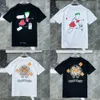 Modemerk Zomer CH Heren T-shirts Terug Cartoon Kat Sanskriet Hoefijzerprint Klassiek Kruis Retro Katoen Korte mouwen Tops Straat Casual Losse koppels T-shirt 1IQW