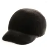 Ball Caps Mink Hats Integral Skin Fur Hat Men's Baseball Cap Peaked Knight