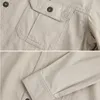 Nouveau style militaire d'automne chemise de poche en coton pour hommes couleur unie mince marque décontractée vêtements hommes chemises à manches lg 5XL a9OW #