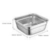 Kitchen Colander Stainless Steel Strainer Square Fruit Container Vegetable Drainer Basket Drying Rack Storage Organizer Tool 240322