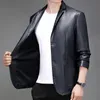 hoo 2024 Herren Fi PU-Leder Lederblazer Casual Slim Fit Lederblazer o38x#