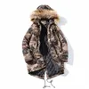 Fi Col De Fourrure Veste D'hiver Hommes Camoue Militaire Veet Parka Épaisse Hommes Lg Trench Coat Outwear Coupe-Vent Veste Chaude 29wu #