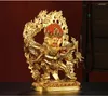 Dekorative Figuren, 30 cm groß, gut, buddhistischer Buddhismus, Zuhause, Familie, wirksamer Schutz, Messing, Puba Jingang Yamantaka, vergoldeter Buddha