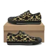 Casual Shoes InstantArts Golden Barock Floral Canvas slitage Resist Bekväm utomhus sneakers Walking Zapatos Planos de Mujer