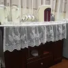 Accessories 1PCS 152x36cm Valance 2PCS 76x61cm Tiers Fashion Rooster Pattern Lace Kitchen Door Curtain Set for Easter Decoration Supplies