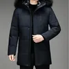 winter Jacket Men Down Jacket Winter High Quality Brand Down Parkas Men White Duck Down Coat Hooded Thick Warm Lg Padding 28PN#