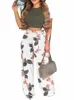 Nowe seksowne kobiety ultra krótkie topowy zestaw Summer Fi Printed Corset Talia LG Pants Slim Elegant Female Casual Spods 2 -częściowy zestaw n6e7#