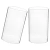 Bougeoirs 2 pièces couvercle en verre ornements transparents support couvre nuances pour bougies en pot