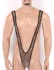 Clever-Menmode Men's Sexy Bodysuit V-formad Suspender Jumpsuit Erotic underkläder G String trosor thg sissy fetisch nattkläder v0mt#